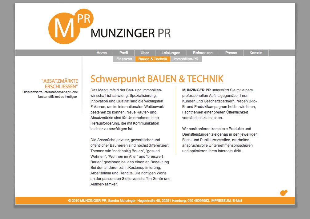 Munzinger-PR Web Home
