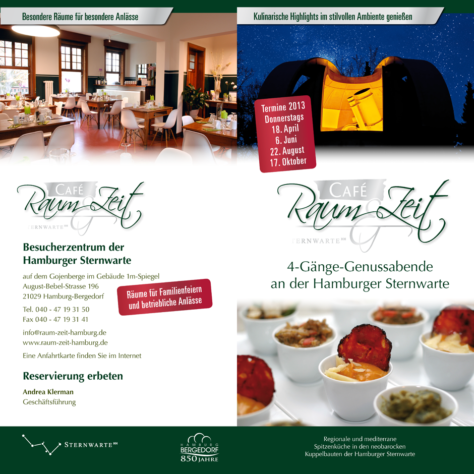 Café Raum & Zeit Genussabend Flyer