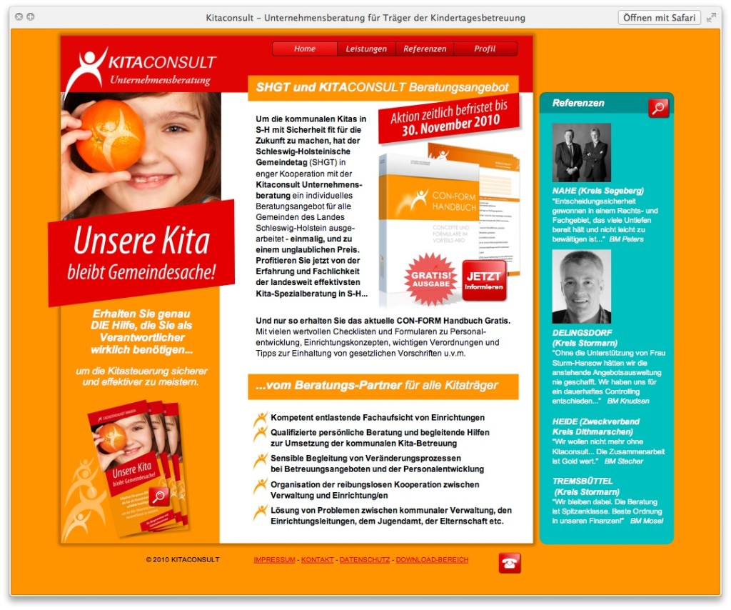 Kitaconsult Landing page