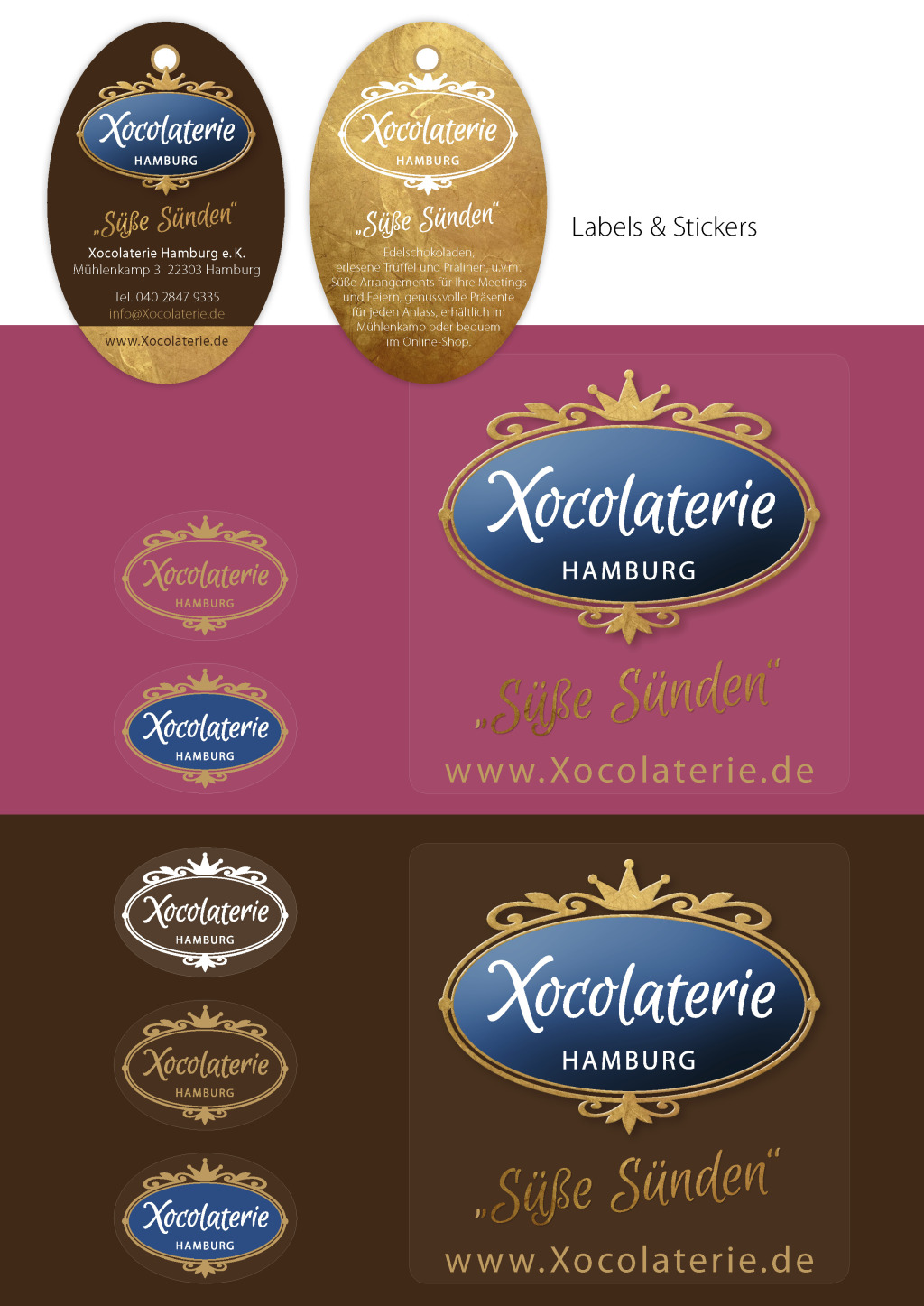 Xocolaterie Labels und Stickers